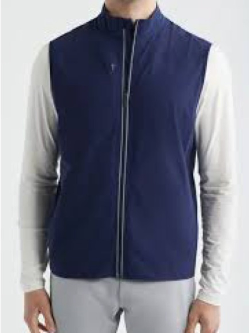 Men's Navy Zip-Front Stand Collar Vest